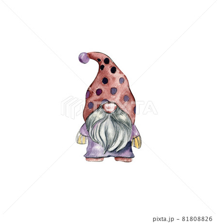 Watercolor halloween gnome 81808826