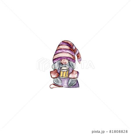 Watercolor halloween gnome 81808828