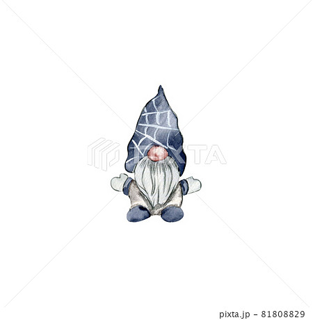 Watercolor halloween gnome 81808829