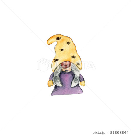 Watercolor halloween gnome 81808844