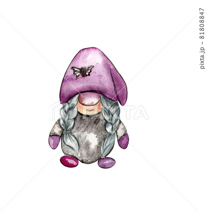 Watercolor halloween gnome 81808847