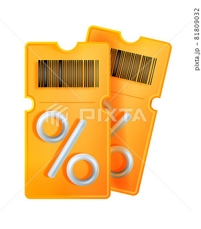 3D discount coupon illustration, vector voucherのイラスト