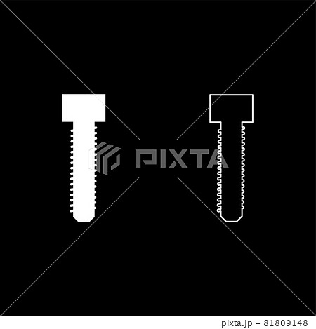 Screw bolt Dag icon white color vector illustration flat style image set Screw bolt Dag icon white color vector illustration flat style image set 81809148