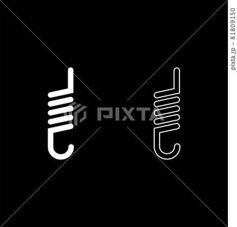 Spring with crochet spiral shape icon white color vector illustration flat style image set Spring with crochet spiral shape icon white color vector illustration flat style image set 81809150