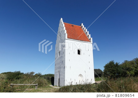 The sand covered church in Skagen, Denmark The sand covered church in Skagen, Denmark 81809654
