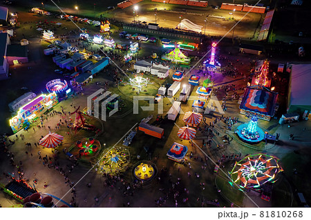 Aerial scene of a Fair at night Aerial scene of a Fair at night 81810268