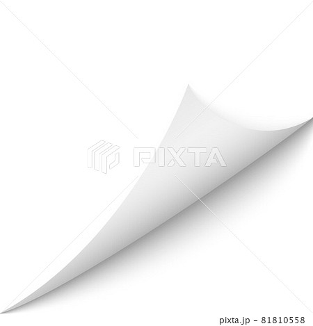 Curled corner of paper page with shadow. 81810558