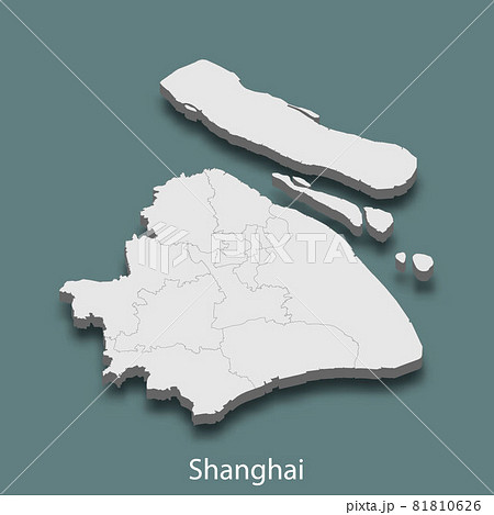 3d isometric map of Shanghai is a city of China 3d isometric map of Shanghai is a city of China 81810626