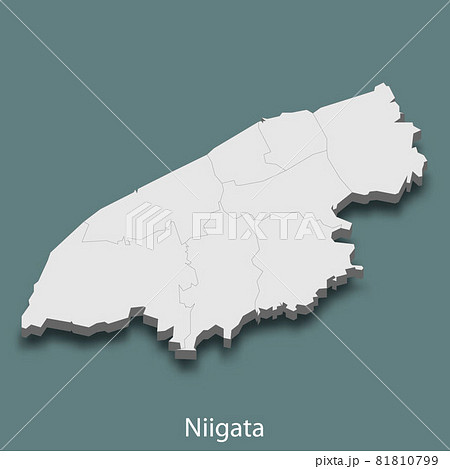 3d isometric map of Niigata is a city of Japan 3d isometric map of Niigata is a city of Japan 81810799
