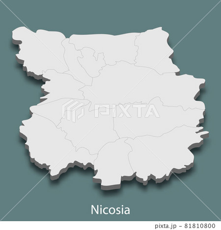 3d isometric map of Nicosia is a city of Cyprus 81810800