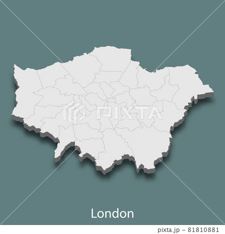 3d isometric map of London is a city of United Kingdom 81810881