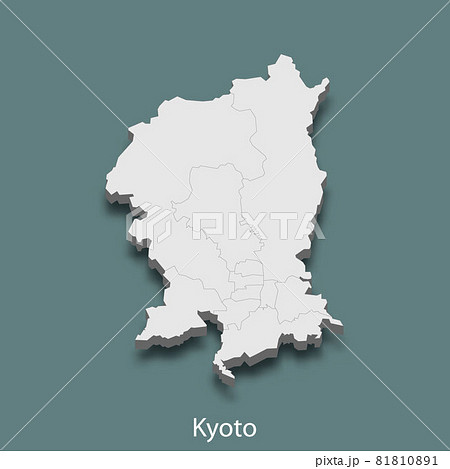 3d isometric map of Kyoto is a city of Japan 81810891
