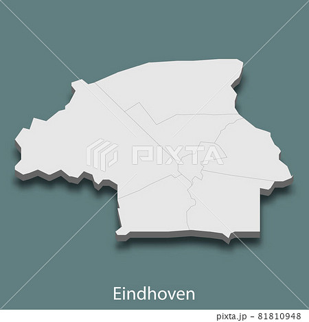 3d isometric map of Eindhoven is a city of Netherlands 81810948