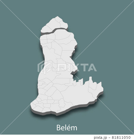 3d isometric map of Belem is a city of Brazil 81811050