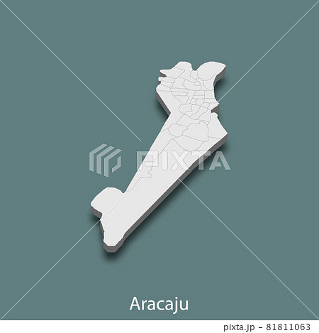 3d isometric map of Aracaju is a city of Brazil 81811063