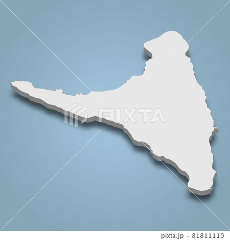 3d isometric map of Anjouan is an island in Comoros