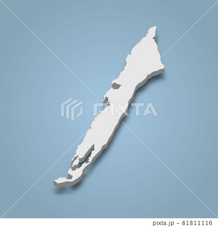 3d isometric map of Ambergris Caye is an island in Belize 81811116