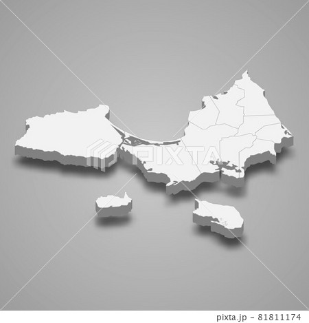 3d isometric map of Nueva Esparta is a state of Venezuela, 81811174
