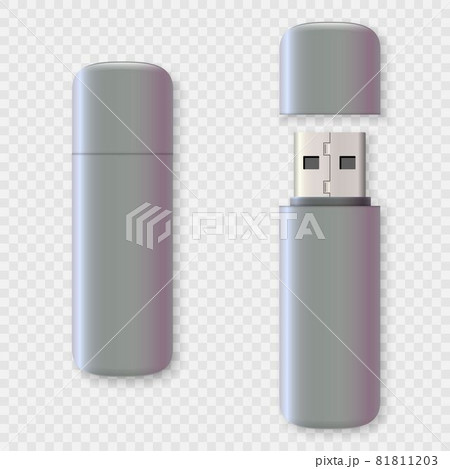 Blank usb drive design mock up set, 3d rendering. Clear plastic for your design Blank usb drive design mock up set, 3d rendering. Clear plastic for your design 81811203
