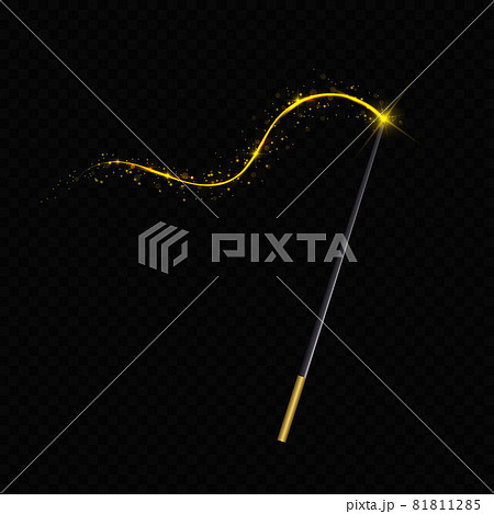 magic wand. Isolated on black transparent background. light glow for your design magic wand. Isolated on black transparent background. light glow for your design 81811285