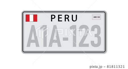 Car number plate . Vehicle registration license of Peru 81811321