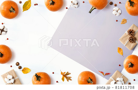 Autumn theme with orange pumpkins Autumn theme with orange pumpkins 81811708