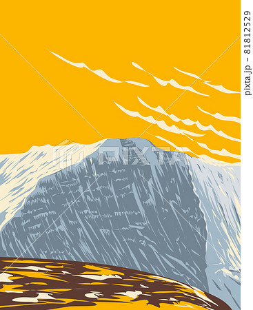 Pen y Fan in the Brecon Beacons National Park in South Wales United Kingdom UK Art Deco WPA Poster Art 81812529