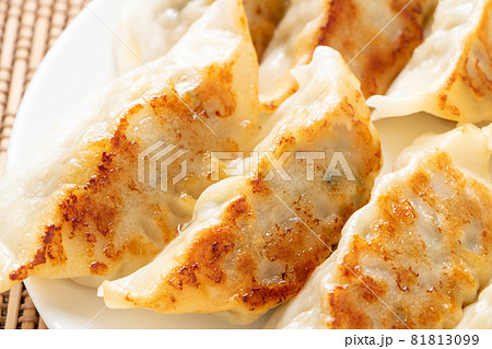 焼き餃子のアップ。 焼き餃子のアップ。 81813099