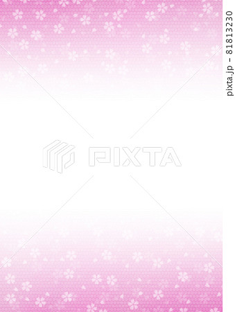 和紙に絞染と桜パターン柄/桃色 中央から上下に濃くなるグラデーション 背景素材 縦 他色有 和紙に絞染と桜パターン柄/桃色 中央から上下に濃くなるグラデーション 背景素材 縦 他色有 81813230