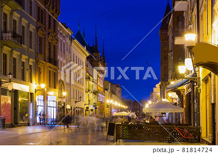 Torun city historical streets and building at evening in Poland 81814724
