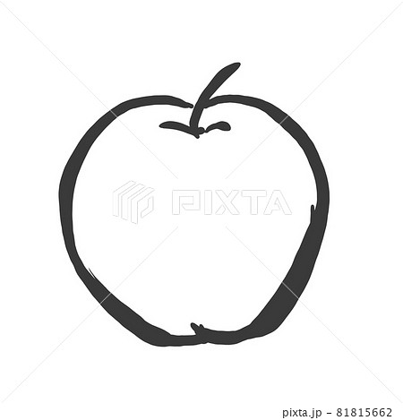 リンゴの手描き筆絵風イラストのイラスト素材