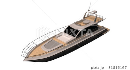 Modern yacht isolated on white background 3d illustration Modern yacht isolated on white background 3d illustration 81816167