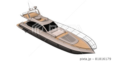 Modern yacht isolated on white background 3d illustration Modern yacht isolated on white background 3d illustration 81816179