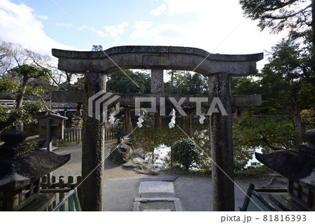 京都御苑　厳島神社　唐破風鳥居 81816393