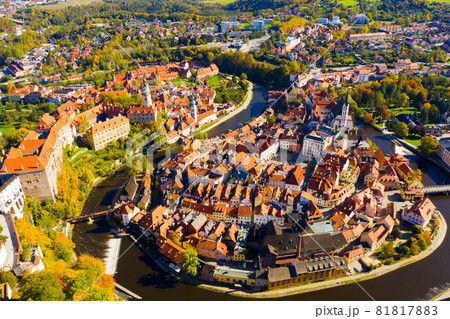 Aerial view of Cesky Krumlov Aerial view of Cesky Krumlov 81817883