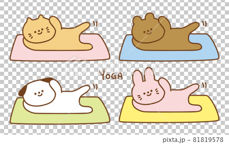動物 ヨガ イラスト 81819578