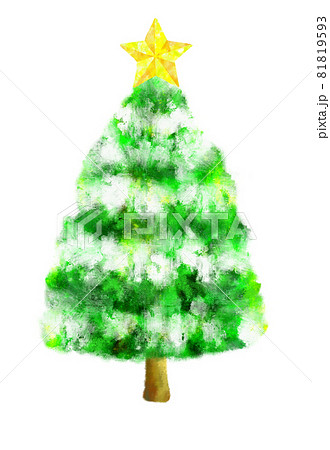手書きのクリスマスツリー　水彩 81819593