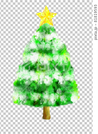 手書きのクリスマスツリー　水彩 81819593