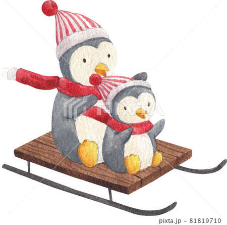 Christmas Penquin character watercolor Christmas Penquin character watercolor 81819710