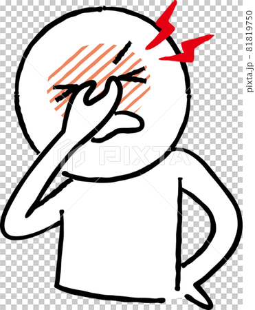 眼睛疼痛的人的圖像插圖(手繪) 眼睛疼痛的人的圖像插圖(手繪) 81819750