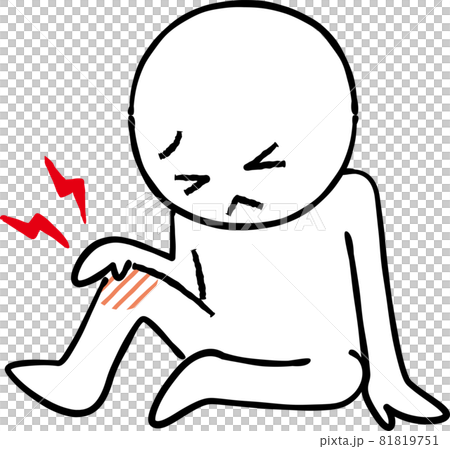 一個膝蓋疼痛的人的圖像插圖（手繪） 81819751