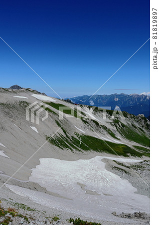 年中溶けない雪渓がある風景 年中溶けない雪渓がある風景 81819897