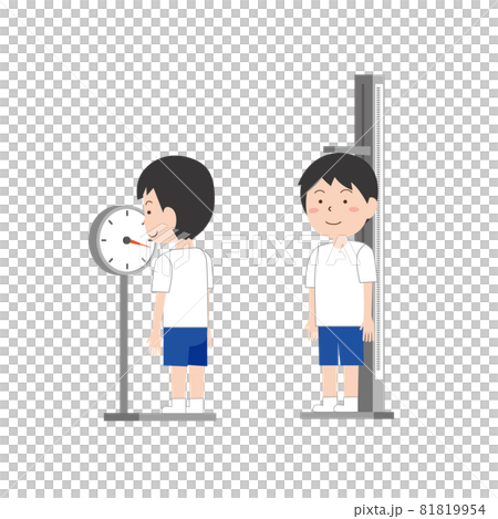 測量身高和體重的男孩 81819954