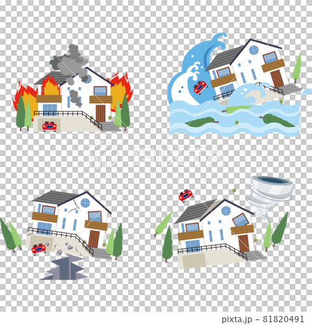 火災、洪水、地震、龍捲風、插圖矢量圖 火災、洪水、地震、龍捲風、插圖矢量圖 81820491