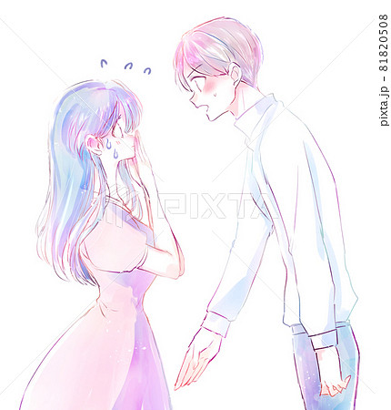 交際を申し込む男性と困惑する女性 81820508