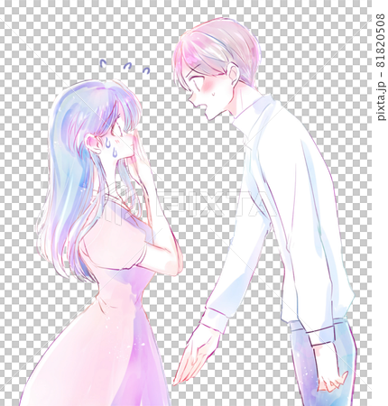 交際を申し込む男性と困惑する女性 81820508