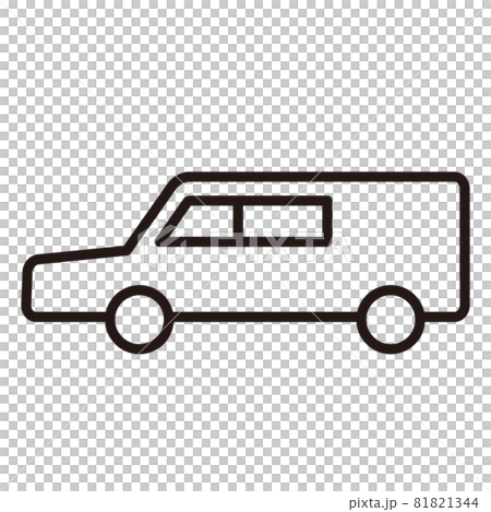 靈車的簡單圖標/線描 81821344