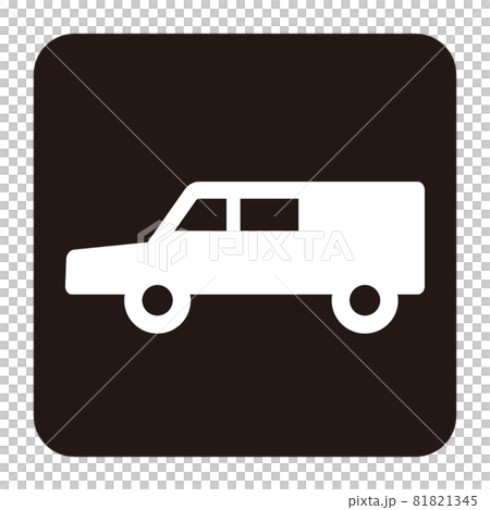 Simple icon of hearse / white nuki Simple icon of hearse / white nuki 81821345