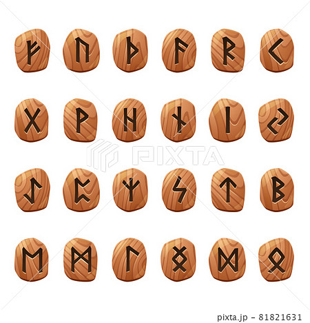 Set of game runes, nordic ancient alphabet, icons 81821631