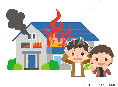 火事で困っている男女 火事で困っている男女 81821886